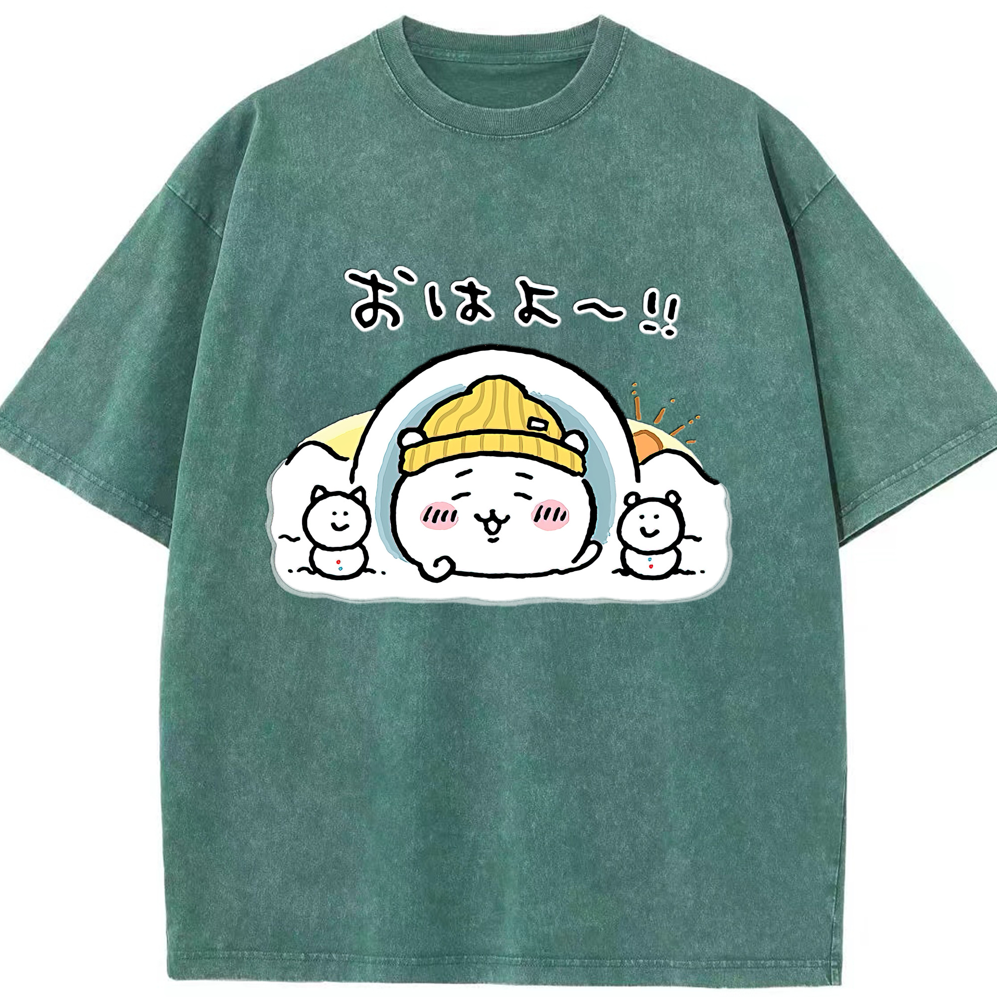（画像用） ちいかわ ちいかわ Chii-kawa chiikawa 綿100% ヴィンテージ風 半袖Tシャツ（フロントプリント）